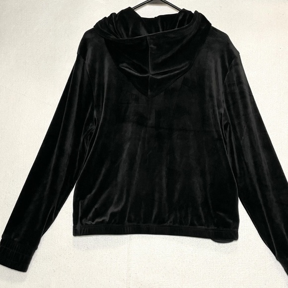 Fila Black Zip Up Sweater with Velour Texture - Picture 5 of 5
